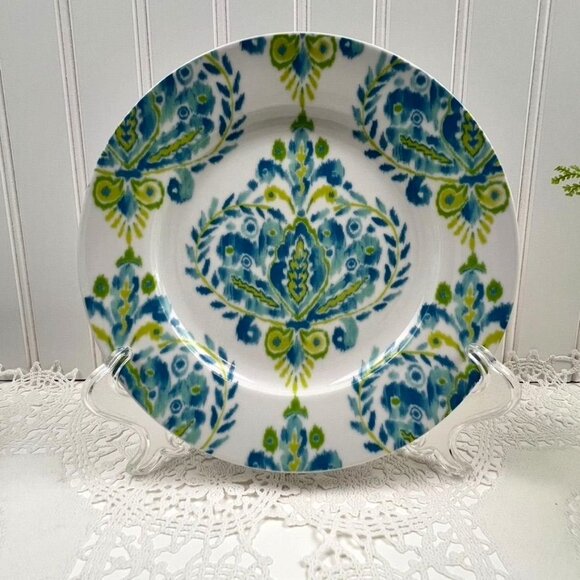 Johara by Dena Home Set of 5 Porcelain Salad / Luncheon Plates 8" Blue Yellow - Picture 2 of 10